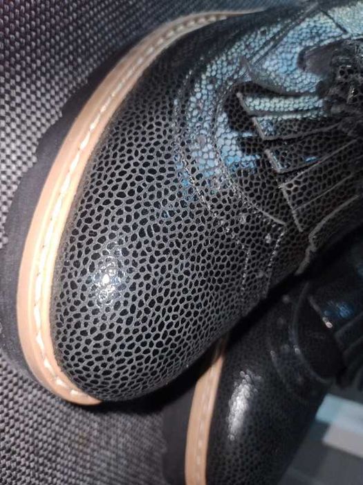 Czarne skórzane mokasyny oksfordki półbuty zapato rozmiar 36