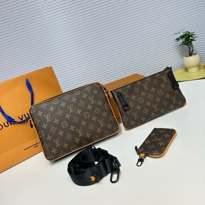 Louis Vuitton trio 3v1 3в1 messenger сумка мужская коричневая кожаная