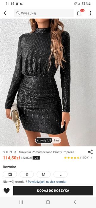 Sukienka xs cekiny święta sylwester