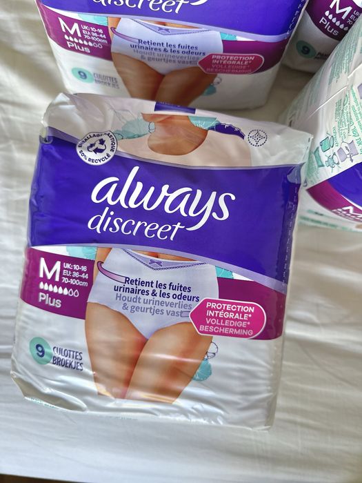 Cuecas descartáveis absorventes Always Discreet Pós-parto