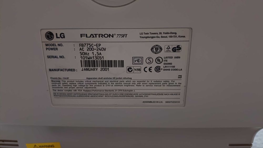 Monitor LG Flatron 775FT