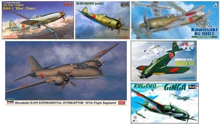 Kits 1/72 Aviões Japoneses e Chineses