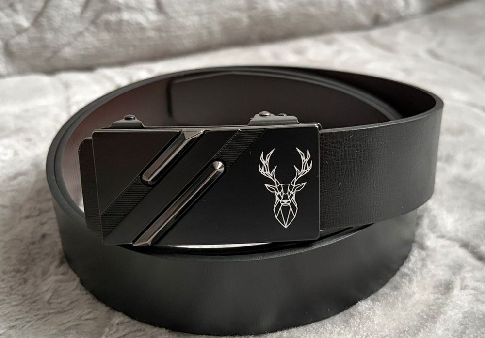 Nowy pasek męski z motywem jelenia 120cm