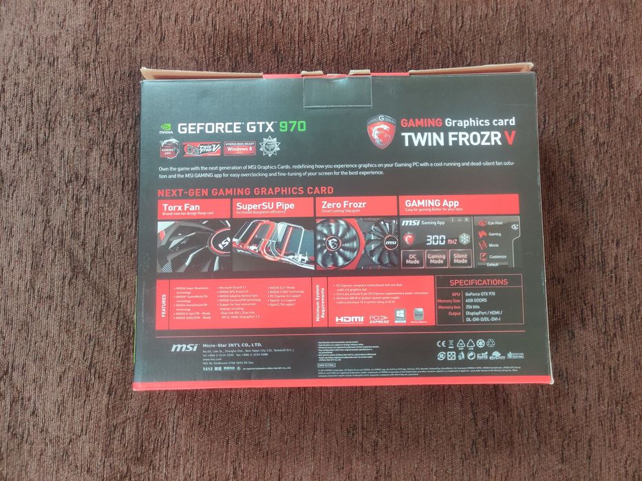 Placa Gráfica MSI GTX 970 Gaming 4GB (OC TWIN FROZR V)