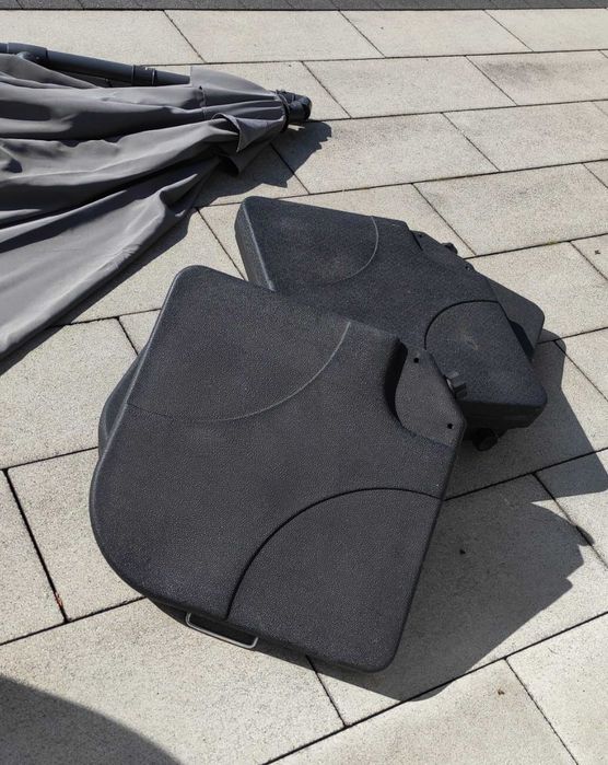 Parasol ogrodowy 294 cm + podstawa + 4 obciążniki podstawy