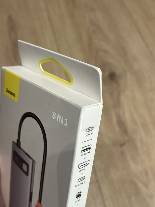 Baseus Hub Adapter Stacja dokujaca USB-C 8w1 4K Ethernet PD 100W HDMI