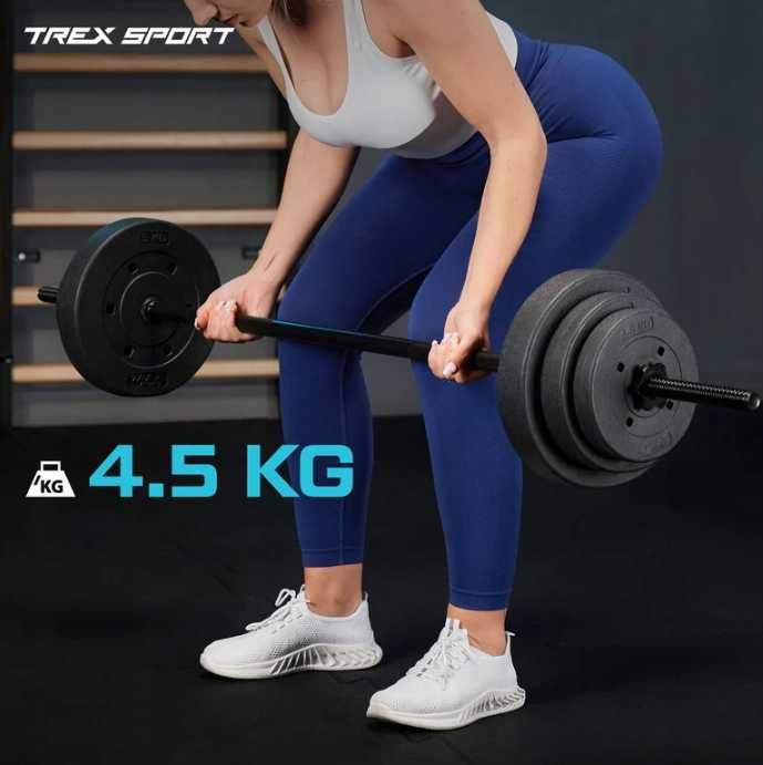 Gryf prosty pełny stalowy sztanga 120 cm 25 mm zaciski Trex Sport