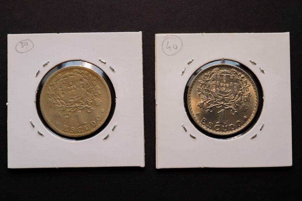 Moedas 1 escudo Portugal  - Numismática