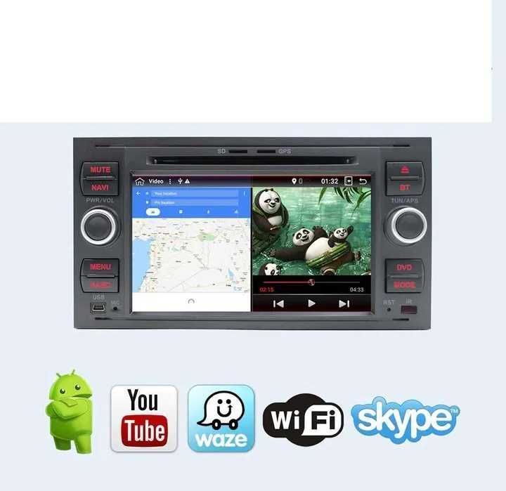 Radio Android Ford Focus Mondeo Smax Cmax Galaxy czarny/srebrny