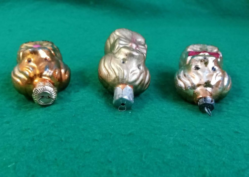 bombki choinkowe - zestaw 3 pieski - retro - PRL, PROMOCJA