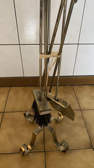 Zestaw kominkowy 5w1 wraz z koszem na drewno - nowy