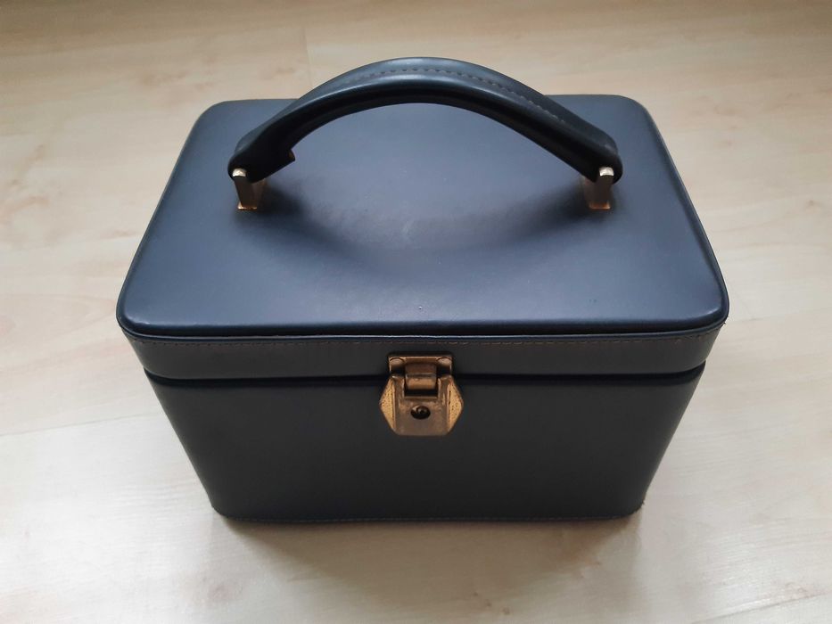 Kuferek, retro, granatowy