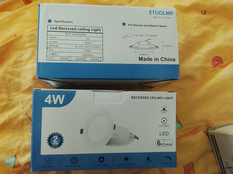 Zestaw 12 szt plafonów sufitowych LED 4W Nowe