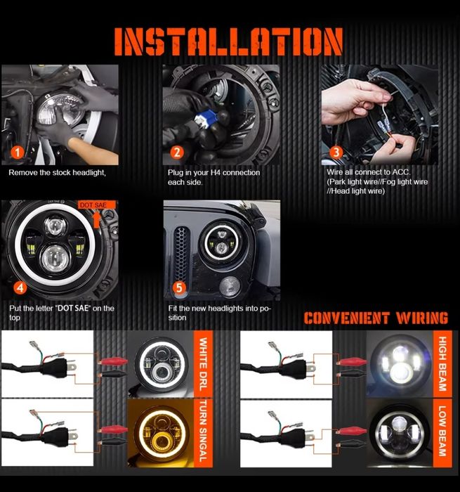 Farol dianteiro LED com tecnologia "Angel Eyes