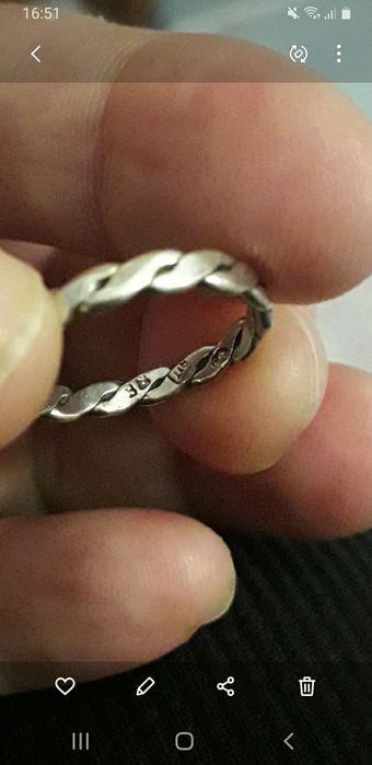 Srebrna plecionka obrączka