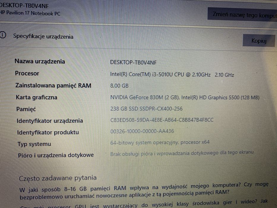 Laptop HP   (intel) i3