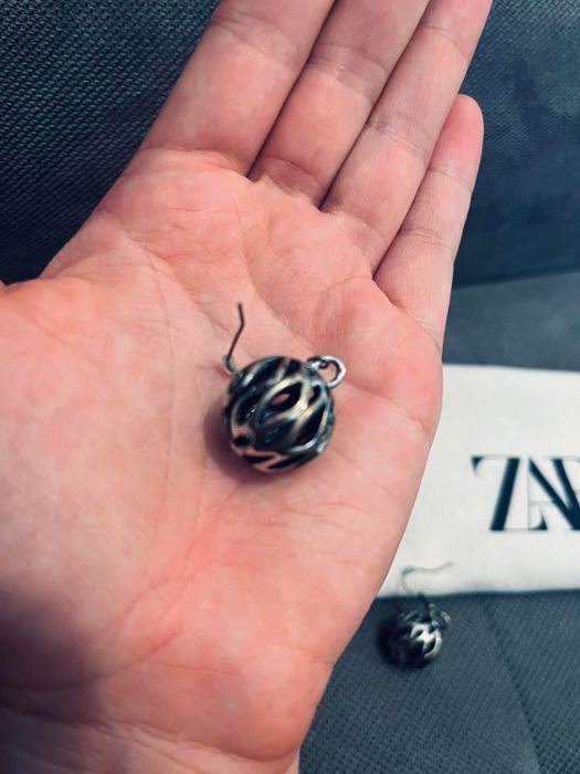 Piękne Kolczyki kulki wiszące trochę zczerniale do renowacji