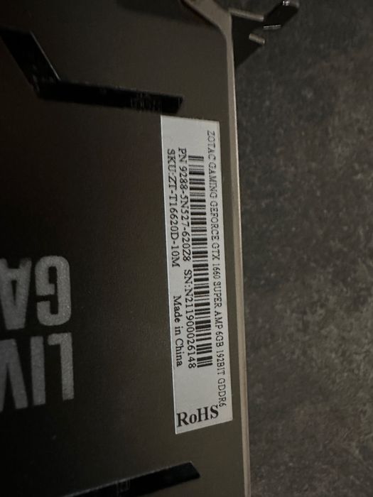 ZOTAC Gaming GeForce GTX 1660 SUPER AMP 6GB – uzywana karta graficzna