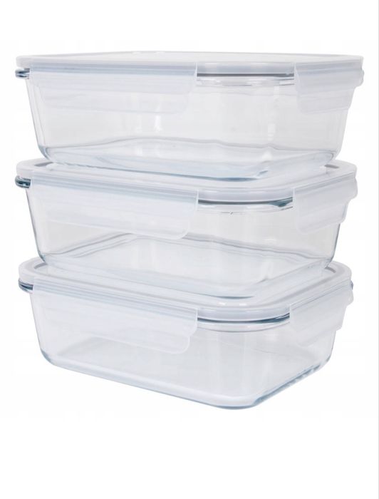 Zestaw szklane pojemniki do przechowywania żywności 3X 1040 ml