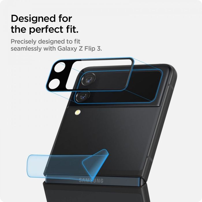 2X Szkło Na Aparat Spigen Optik Do Galaxy Z Flip 3 Black