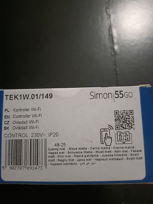 Simon 55 GO Kontroler CONTROL WIFI Czarny MAT TEK1W.01/111