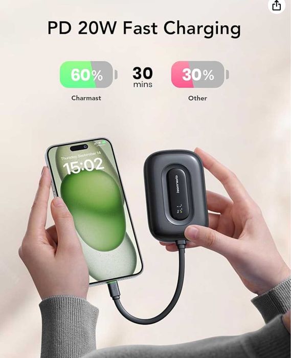 Mini Power Bank Bateria IPHONE 10000 mAh 20 W PD carregamento rápido