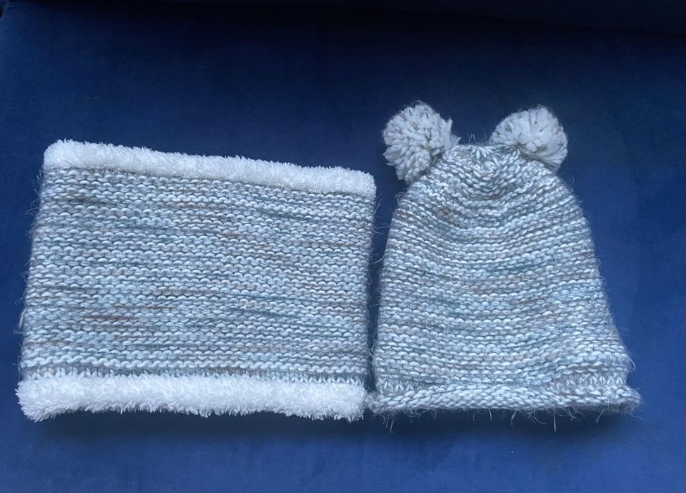 ZARA czapka i komin komplet dla dziewczynki obwód głowy ok 40 cm