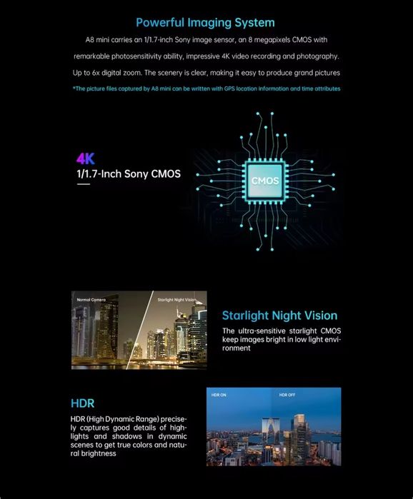 Камера з гімблом SIYI A8 mini 4K 8MP Ultra HD 6X Digital Zoom