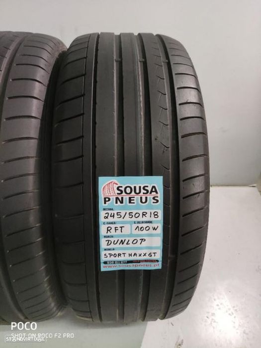 2 pneus semi novos 245/50/18 dunlop rft - oferta dos portes