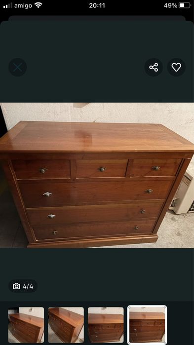 Quarto casal em cerejeira, com Comoda. Oferta do estrado e colchão.