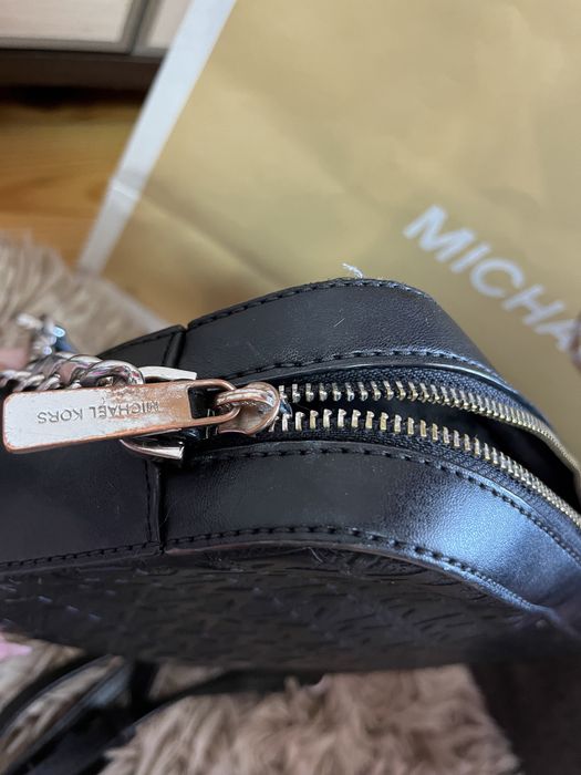 Michael Kors torebka czarna logowana jet set mała listonoszka