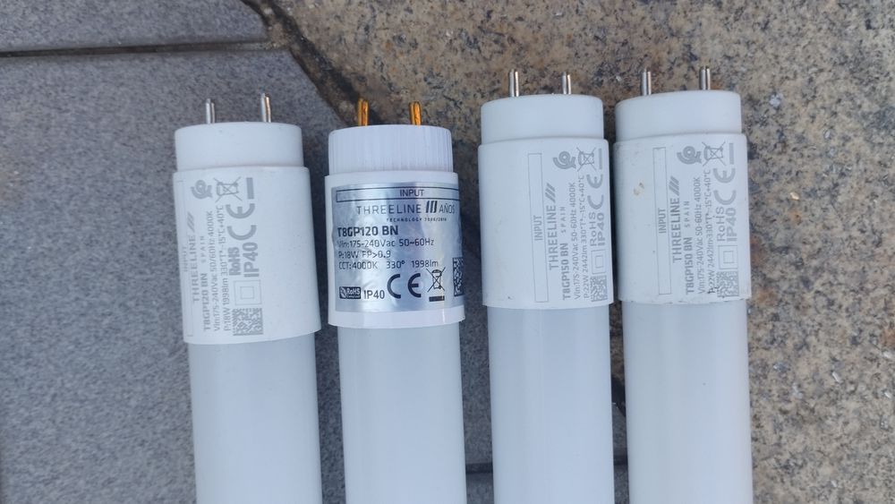 Lâmpadas tubulares de led 18 w e 22w