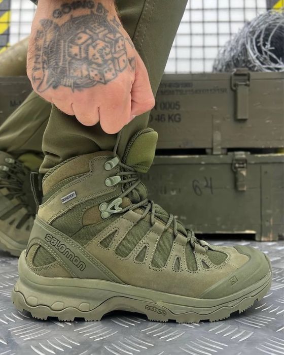 Salomon Quest 4D GTX Forces 2 Gore-Tex Олива | Тактичні Берці ЗСУ