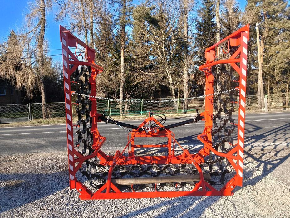 Włóka łąkowo-polowa hydrauliczna-2 siłowniki, ślizgi 5/6 METAL-TECHNIK