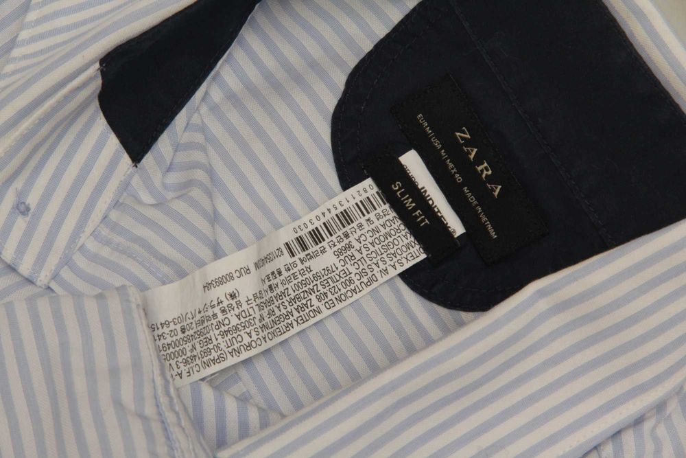 Zara MAN рр M рубашка из хлопка “полосатый” паттерн