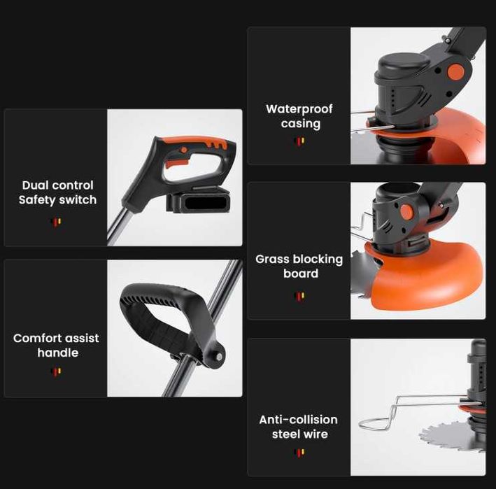 Corta Relva / Roçadora 500W 2x Baterias 2600mAh