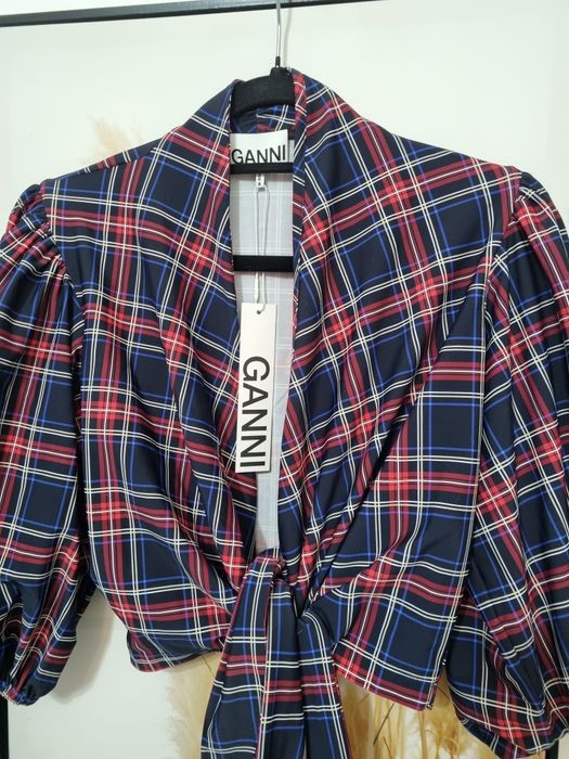 Bluzka Koszulowa Ganni 38 krata