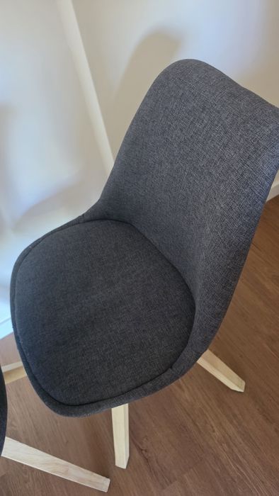 Conjunto cadeiras jantar cinza