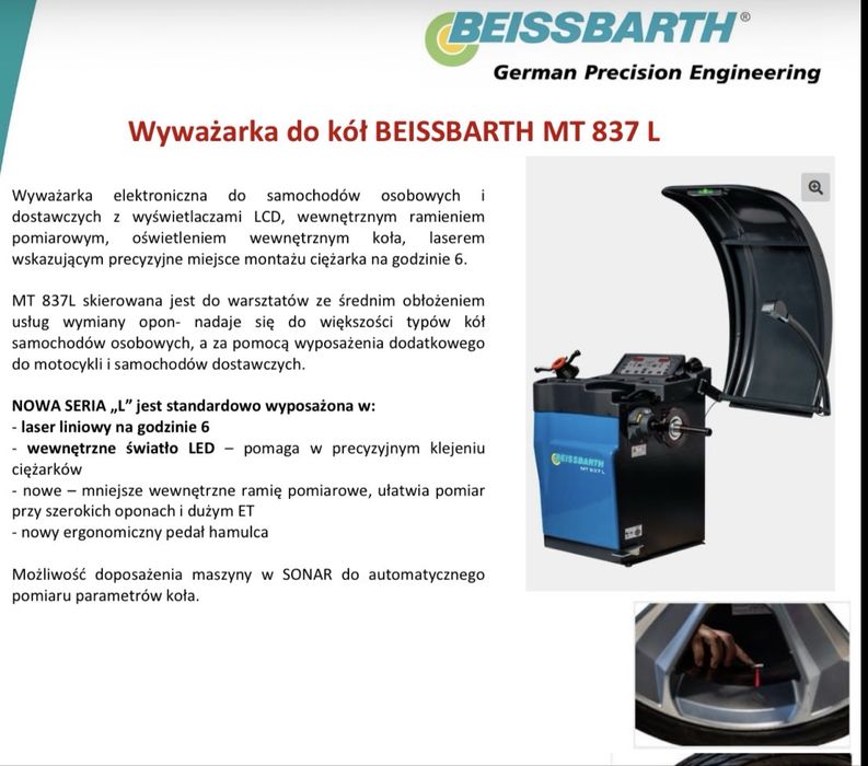 Wywazarka do kół Beissbarth 837