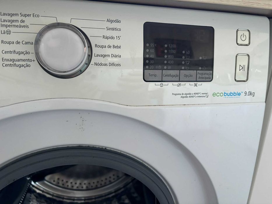 Máquina de lavar a roupa, da Samsung, ecobubble, de 9kg