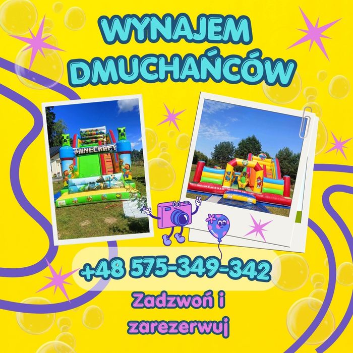 Wynajem dmuchańców, dmuchanych zjeżdżalni