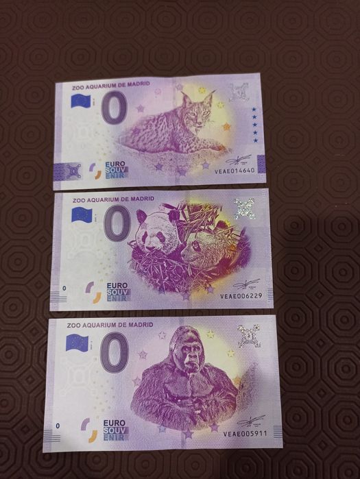 Notas de 0 euros Conforme fotos