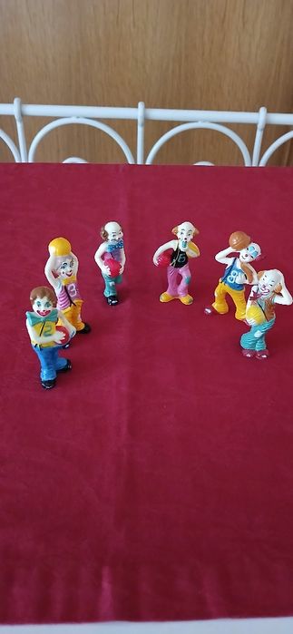 Conjunto 6 palhaços/futebol, antigos