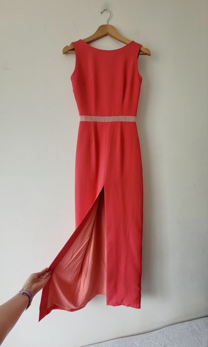 Wizytowa sukienka z rozcięciem maxi ,34