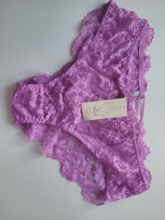 Ажурні нові трусики фіолетового кольору XXL