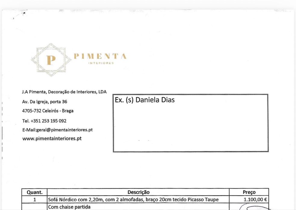 Sofá Nórdico com 2,20m