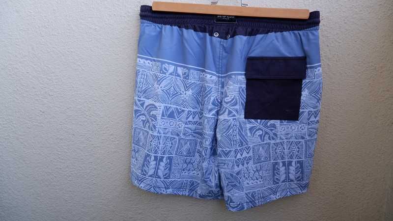 Calcao Fato Banho Surf Branco Azul - Homem