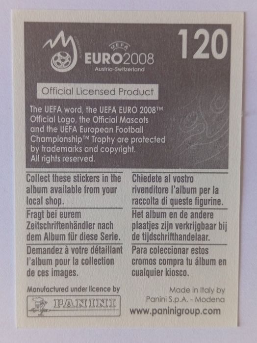 Cromo do Cristiano Ronaldo do Europeu 2008
