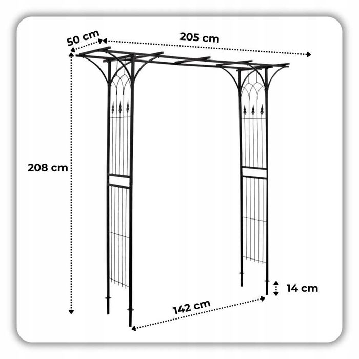 Садова арка опора пергола 205*50*208 для винограду,квітів, троянд,роз.