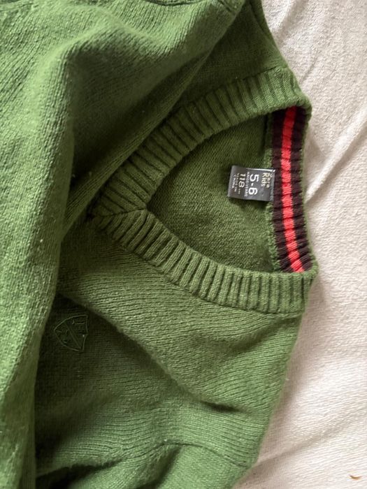 Sweter chłopięcy zielony Zara 118 trochę większy 7-8 lat